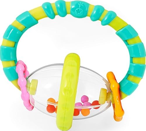 Grab & Spin Baby Rattle & BPA-Free Teether Toy